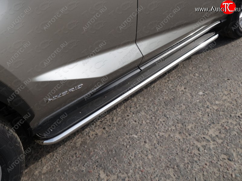 36 999 р. Пороги с площадкой 42,4 мм кроме F-Sport ТСС Тюнинг  Lexus NX300h  Z10 (2014-2017) дорестайлинг (нержавейка)  с доставкой в г. Пермь
