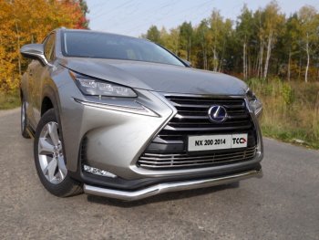 Декоративная вставка переднего бампера (кроме F-Sport) ТСС Тюнинг Lexus NX200  Z10 (2014-2017) дорестайлинг (d 12 мм)