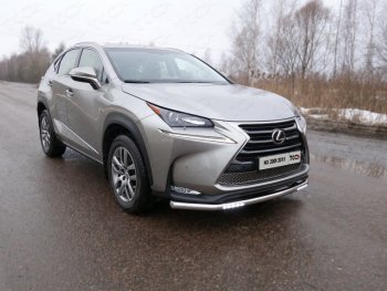 Защита переднего бампера нижняя с ходовыми огнями 60,3 мм ТСС Тюнинг Lexus NX200  Z10 (2014-2017) дорестайлинг