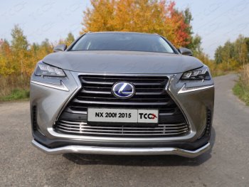 Декоративная вставка переднего бампера (кроме F-Sport) ТСС Тюнинг Lexus NX200T  Z10 (2014-2017) (d 12 мм)
