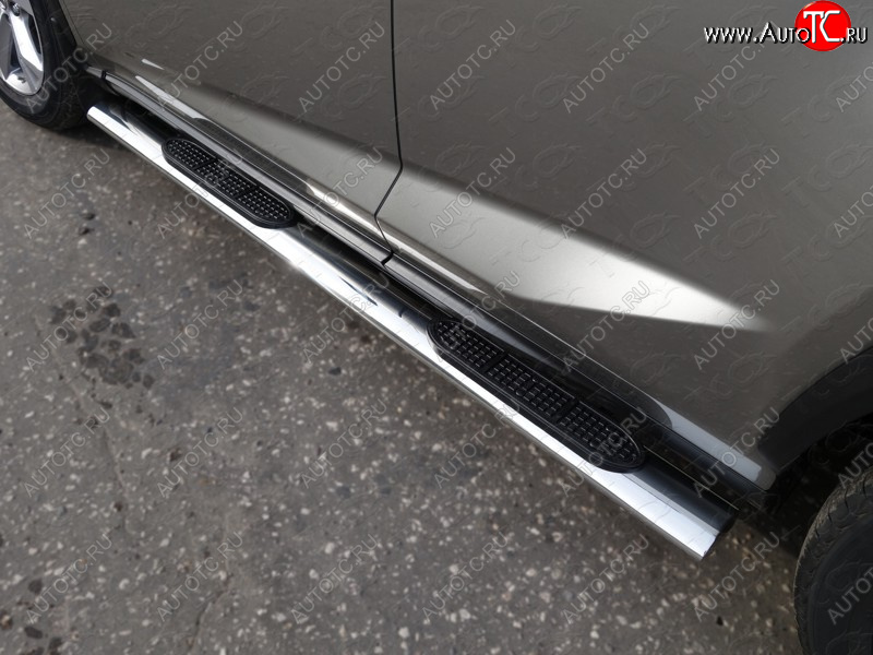 38 799 р. Пороги овальные с накладкой 120х60 мм кроме F-Sport ТСС Тюнинг  Lexus NX200T  Z10 (2014-2017) (серые)  с доставкой в г. Пермь