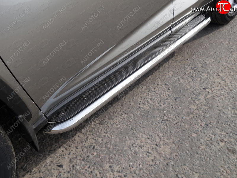 41 749 р. Пороги с площадкой 60,3 кроме мм кроме F-Sport ТСС Тюнинг Lexus NX200 Z10 рестайлинг (2017-2021) (нержавейка)  с доставкой в г. Пермь