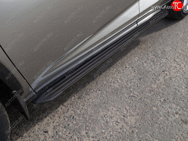 21 999 р. Пороги алюминиевые Slim Line кроме F-Sport ТСС Тюнинг  Lexus NX200  Z10 (2017-2021) рестайлинг (Black)  с доставкой в г. Пермь