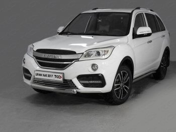 Защита переднего бампера нижняя овальная 75*42 мм ТСС Тюнинг Lifan X60 2-ой рестайлинг (2016-2025) (нержавейка)