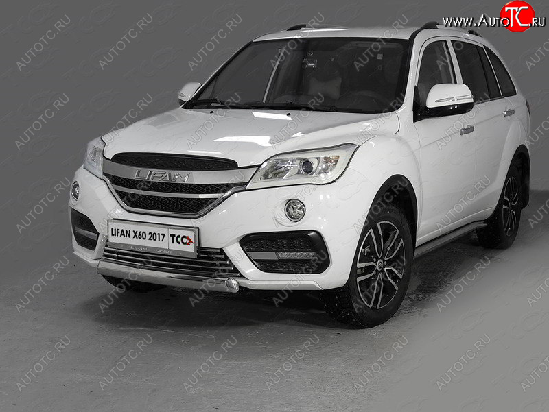 12 749 р. Защита переднего бампера нижняя овальная 75*42 мм ТСС Тюнинг  Lifan X60 (2016-2025) 2-ой рестайлинг (нержавейка)  с доставкой в г. Пермь