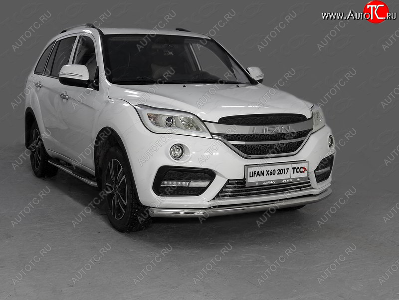 15 999 р. Защита переднего бампера нижняя d60,3 мм ТСС Тюнинг Lifan X60 2-ой рестайлинг (2016-2025) (нержавейка)  с доставкой в г. Пермь