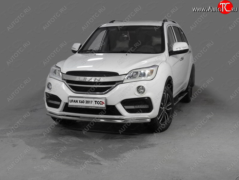14 699 р. Защита переднего бампера нижняя d42,4 мм ТСС Тюнинг Lifan X60 2-ой рестайлинг (2016-2025) (нержавейка)  с доставкой в г. Пермь