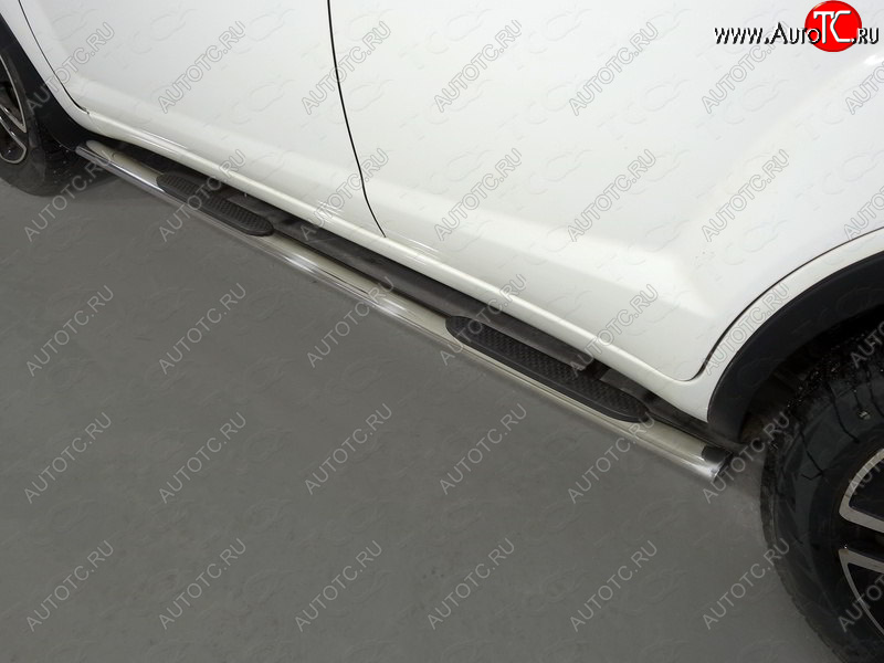 29 749 р. Пороги овальные с накладкой 75х42 мм ТСС Тюнинг Lifan X60 2-ой рестайлинг (2016-2025) (серые)  с доставкой в г. Пермь