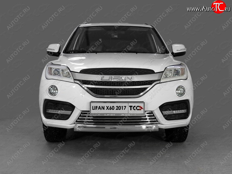 7 349 р. Нижняя декоративная вставка в бампер ТСС Тюнинг  Lifan X60 (2016-2025) 2-ой рестайлинг (d 16 мм)  с доставкой в г. Пермь
