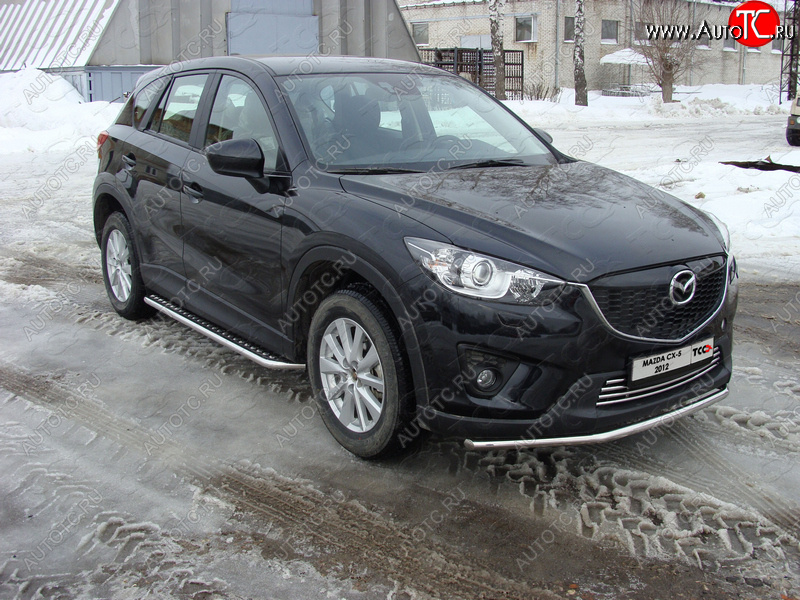 14 699 р. Защита переднего бампера нижняя d42,4 мм ТСС Тюнинг Mazda CX-5 KE дорестайлинг (2011-2014) (нержавейка)  с доставкой в г. Пермь