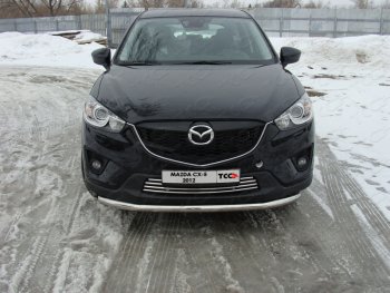 Защита переднего бампера нижняя d60,3 мм ТСС Тюнинг Mazda CX-5  KE (2011-2014) дорестайлинг (нержавейка)