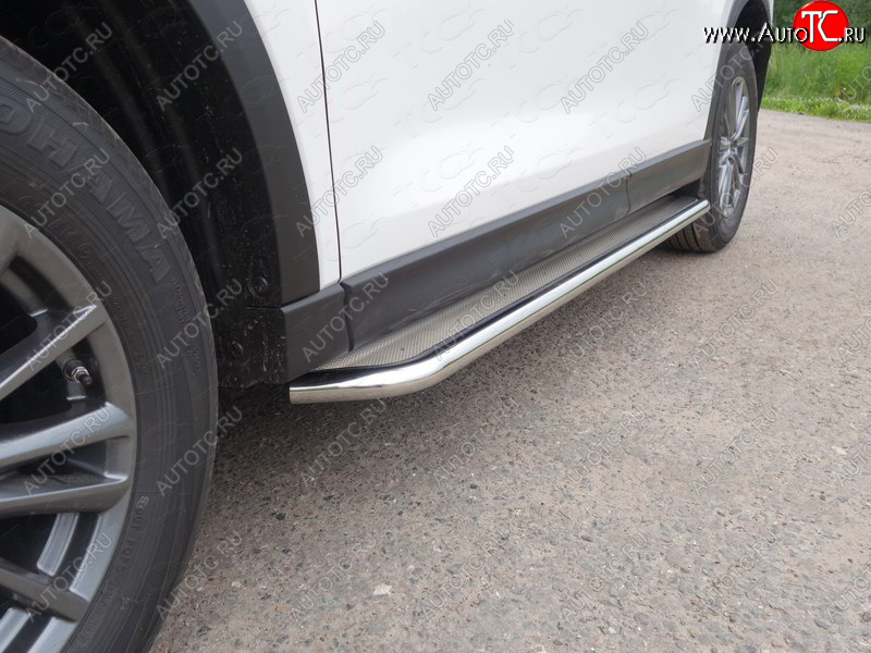 42 999 р. Пороги с площадкой 60,3 мм ТСС Тюнинг Mazda CX-5 KE дорестайлинг (2011-2014) (нержавейка)  с доставкой в г. Пермь