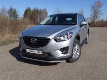Защита переднего бампера нижняя d42,4 мм ТСС Тюнинг Mazda CX-5 KE рестайлинг (2015-2017) (нержавейка)