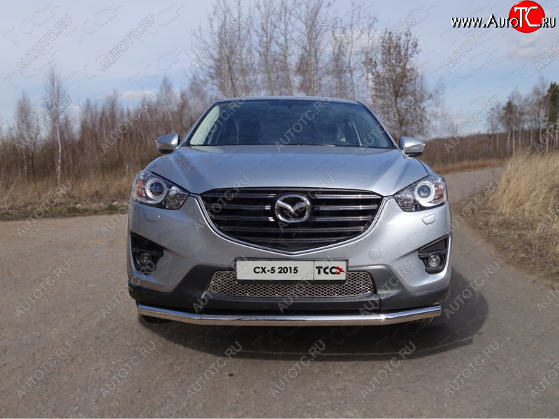 17 649 р. Защита переднего бампера нижняя d60,3 мм ТСС Тюнинг  Mazda CX-5  KE (2015-2017) рестайлинг (нержавейка)  с доставкой в г. Пермь