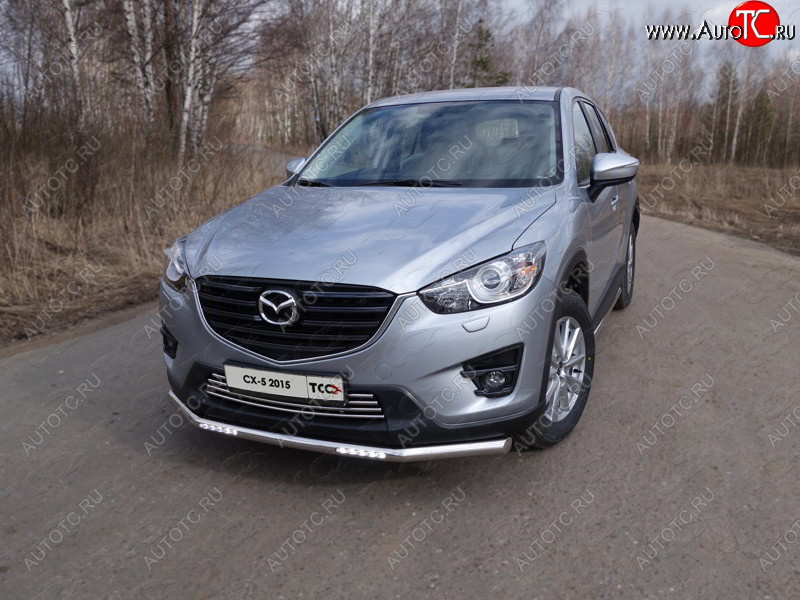 7 349 р. Декоративная вставка переднего бампера ТСС Тюнинг  Mazda CX-5  KE (2015-2017) рестайлинг (d 16 мм)  с доставкой в г. Пермь