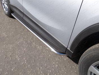 Пороги с площадкой 42,4 мм ТСС Тюнинг Mazda CX-5  KE (2015-2017) рестайлинг