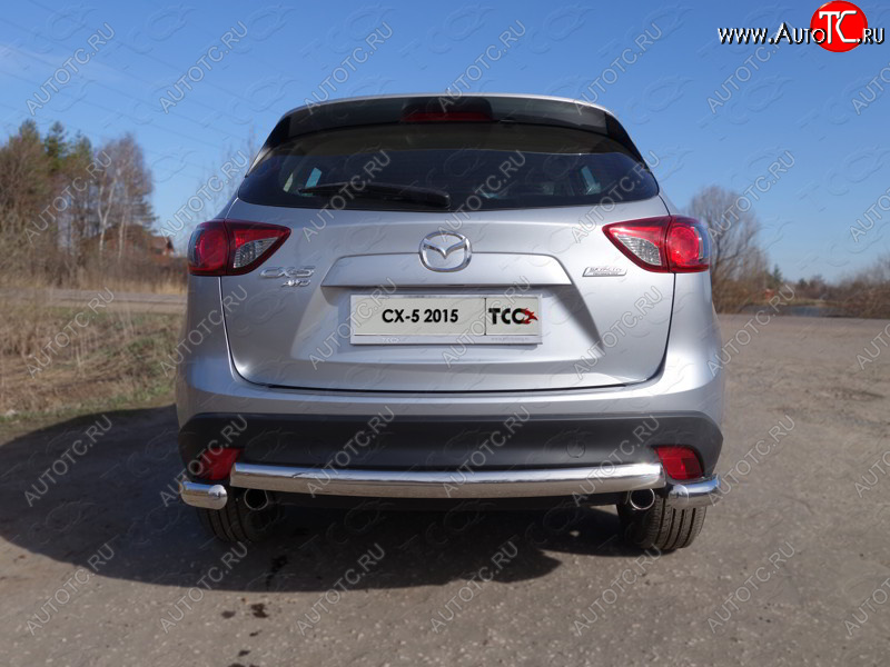 15 899 р. Защита заднего бампера (овальная длинная, d75х42 мм) TCC  Mazda CX-5  KE (2015-2017) рестайлинг  с доставкой в г. Пермь