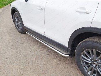 Пороги с площадкой 42,4 мм ТСС Тюнинг Mazda CX-5  KF (2016-2025)