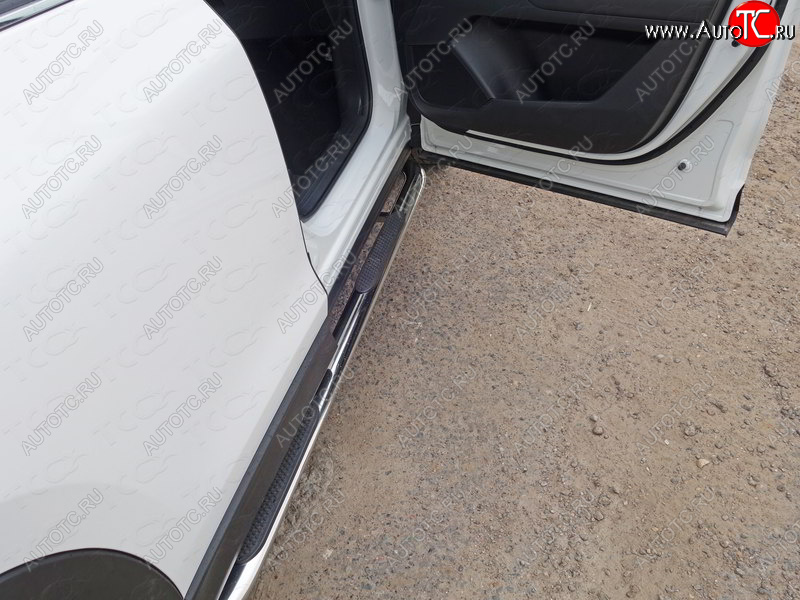35 999 р. Пороги овальные гнутые с накладкой 75х42 мм  Mazda CX-5  KF (2016-2025) (серые)  с доставкой в г. Пермь
