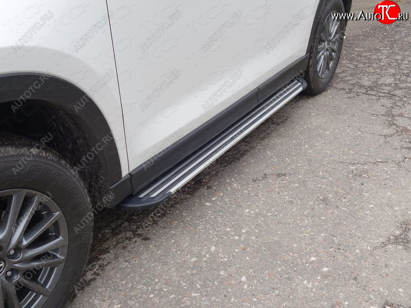 20 599 р. Пороги алюминиевые Slim Line ТСС Тюнинг  Mazda CX-5  KF (2016-2025) (Silver)  с доставкой в г. Пермь