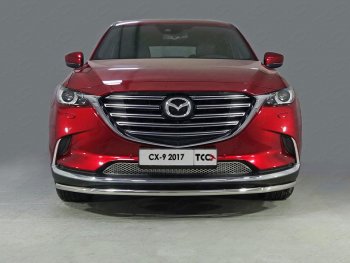 Защита переднего бампера нижняя d42,4 мм ТСС Тюнинг Mazda CX-9  TC (2015-2025) дорестайлинг (нержавейка)