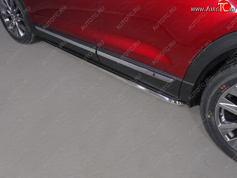 41 749 р. Пороги с площадкой 42,4 мм ТСС Тюнинг  Mazda CX-9  TC (2015-2025) дорестайлинг (нержавейка)  с доставкой в г. Пермь