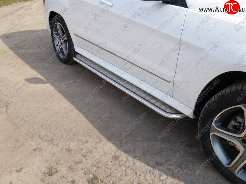 29 999 р. Пороги с площадкой 42,4 мм ТСС Тюнинг Mercedes-Benz GLK class X204 рестайлинг (2012-2015) (серые)  с доставкой в г. Пермь