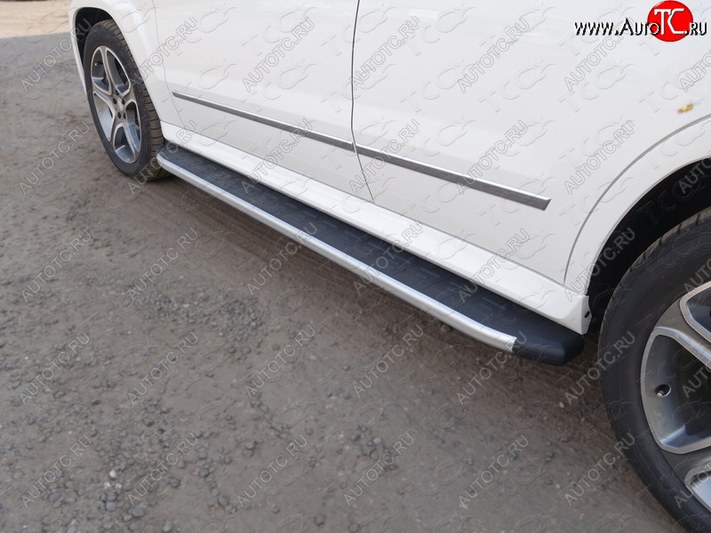 20 599 р. Пороги алюминиевые с пластиковой накладкой ТСС Тюнинг  Mercedes-Benz GLK class  X204 (2012-2015) рестайлинг (серые)  с доставкой в г. Пермь