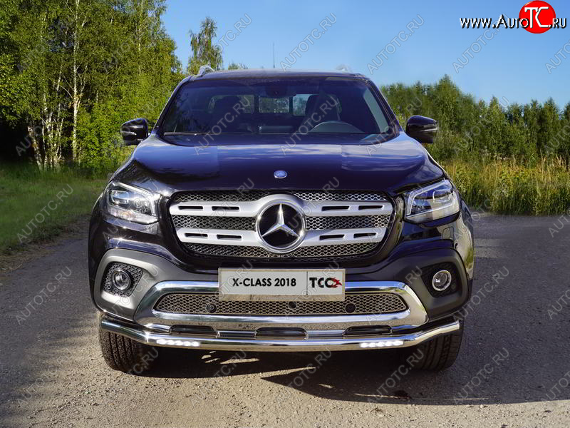 31 899 р. Защита переднего бампера нижняя с ДХО 60,3 мм ТСС Тюнинг  Mercedes-Benz X class  W470 (2017-2020) (нержавейка)  с доставкой в г. Пермь