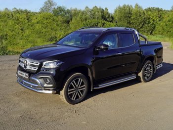 Защита переднего бампера нижняя 76,1 мм ТСС Тюнинг Mercedes-Benz X class  W470 (2017-2020) (нержавейка)
