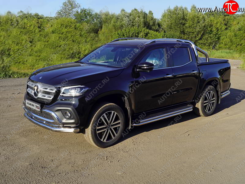 23 549 р. Защита переднего бампера нижняя 76,1 мм ТСС Тюнинг  Mercedes-Benz X class  W470 (2017-2020) (нержавейка)  с доставкой в г. Пермь