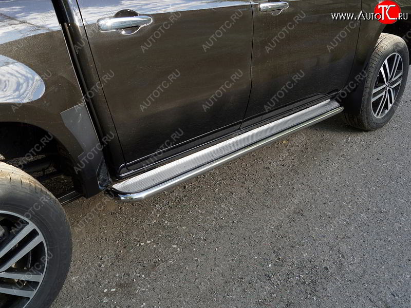 34 799 р. Пороги с площадкой 42,4 мм ТСС Тюнинг  Mercedes-Benz X class  W470 (2017-2020) (нержавейка)  с доставкой в г. Пермь