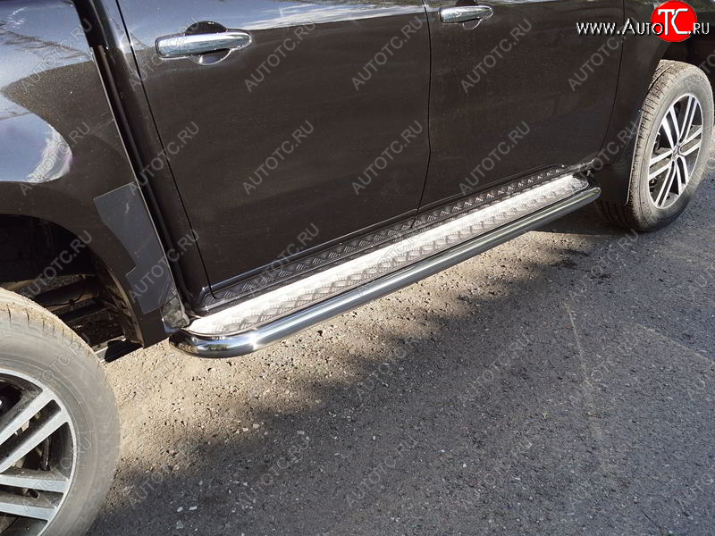 36 999 р. Пороги с площадкой 60,3 мм ТСС Тюнинг  Mercedes-Benz X class  W470 (2017-2020) (серые)  с доставкой в г. Пермь