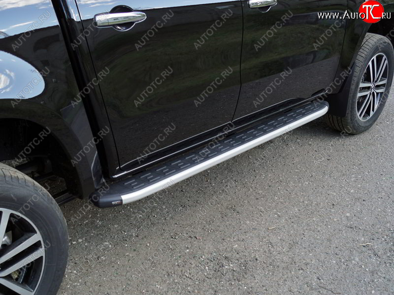 20 599 р. Пороги алюминиевые с пластиковой накладкой ТСС Тюнинг  Mercedes-Benz X class  W470 (2017-2020) (серые)  с доставкой в г. Пермь
