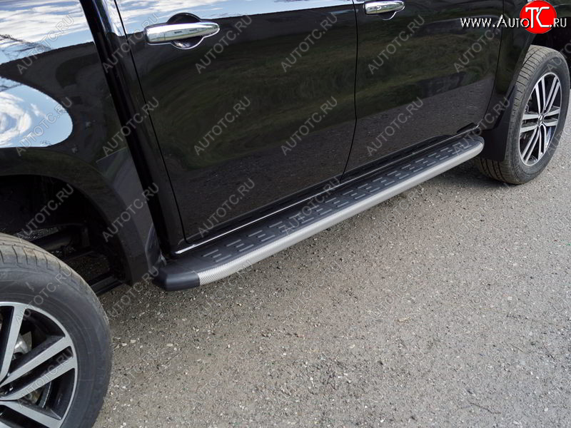 21 999 р. Пороги алюминиевые с пластиковой накладкой ТСС Тюнинг  Mercedes-Benz X class  W470 (2017-2020) (карбон серые)  с доставкой в г. Пермь
