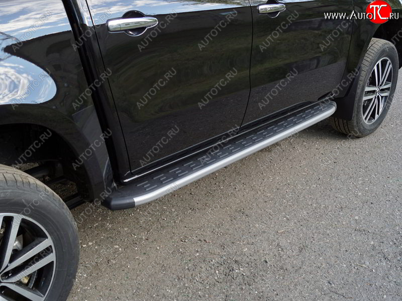 21 999 р. Пороги алюминиевые с пластиковой накладкой, ТСС Тюнинг  Mercedes-Benz X class  W470 (2017-2020) (карбон серебро)  с доставкой в г. Пермь