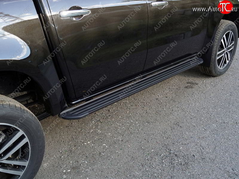 21 999 р. Пороги алюминиевые Slim Line ТСС Тюнинг  Mercedes-Benz X class  W470 (2017-2020) (Black)  с доставкой в г. Пермь