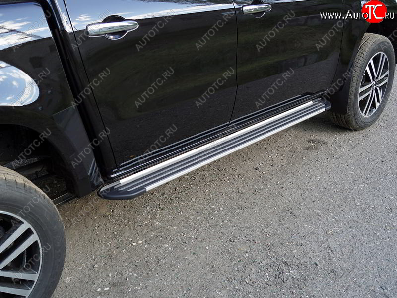 20 599 р. Пороги алюминиевые Slim Line ТСС Тюнинг  Mercedes-Benz X class  W470 (2017-2020) (Silver)  с доставкой в г. Пермь