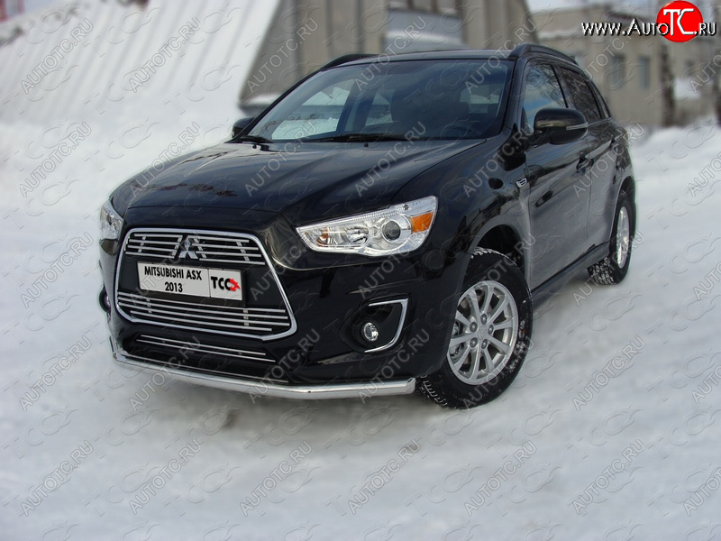 17 649 р. Защита переднего бампера нижняя d60,3 мм ТСС Тюнинг  Mitsubishi ASX (2013-2016) 1-ый рестайлинг (нержавейка)  с доставкой в г. Пермь