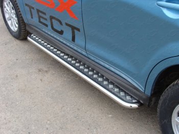 Пороги с площадкой 42,4 мм ТСС Тюнинг Mitsubishi ASX 1-ый рестайлинг (2013-2016) (серые)