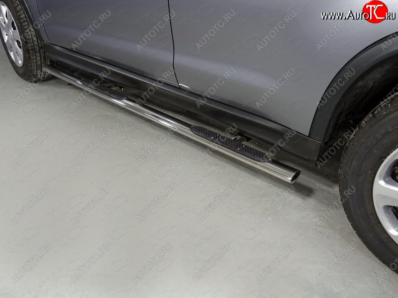 31 399 р. Пороги овальные с накладкой 75х42 мм ТСС Тюнинг  Mitsubishi ASX (2017-2020) 2-ой рестайлинг (серые)  с доставкой в г. Пермь