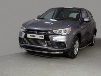 Защита переднего бампера нижняя d42,4 мм ТСС Тюнинг Mitsubishi ASX 2-ой рестайлинг (2017-2020) (нержавейка)