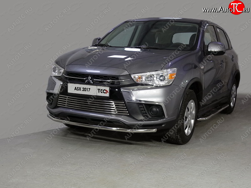 15 999 р. Защита переднего бампера нижняя d42,4 мм ТСС Тюнинг Mitsubishi ASX 2-ой рестайлинг (2017-2020) (нержавейка)  с доставкой в г. Пермь