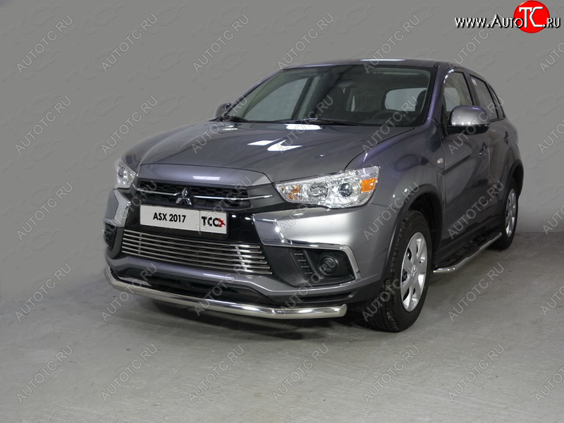 18 999 р. Защита переднего бампера нижняя d60,3 мм ТСС Тюнинг Mitsubishi ASX 2-ой рестайлинг (2017-2020) (нержавейка)  с доставкой в г. Пермь