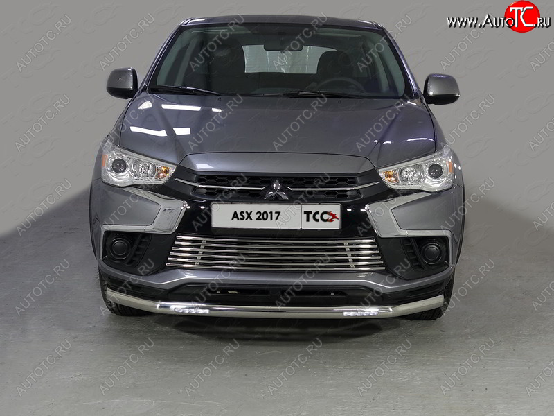 33 849 р. Защита переднего бампера нижняя с ДХО 60,3 мм ТСС Тюнинг  Mitsubishi ASX (2017-2020) 2-ой рестайлинг (нержавейка)  с доставкой в г. Пермь