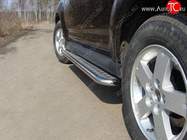 27 849 р. Пороги с площадкой 42,4 мм ТСС Тюнинг  Mitsubishi Outlander  GF (2012-2014) дорестайлинг (серые)  с доставкой в г. Пермь