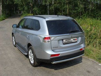 Защита задняя (центральная нержавейка 60,3 мм) ТСС Тюнинг Mitsubishi Outlander  GF (2012-2014) дорестайлинг