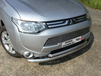 Защита переднего бампера нижняя 60,3*50,8 мм ТСС Тюнинг Mitsubishi Outlander GF дорестайлинг (2012-2014) (нержавейка)