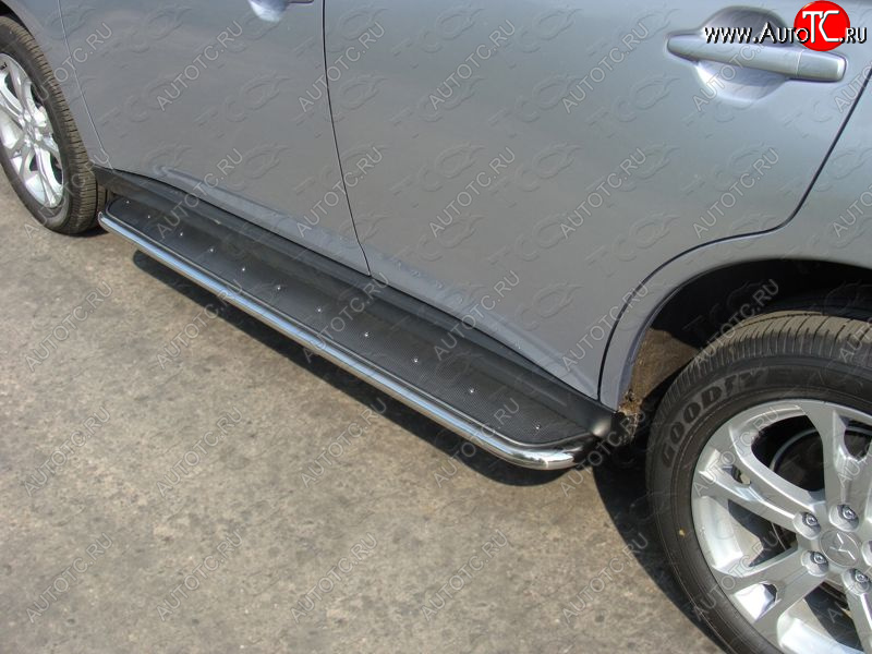 36 999 р. Пороги с площадкой 42,4 мм ТСС Тюнинг  Mitsubishi Outlander  GF (2014-2016) 1-ый рестайлинг (нержавейка)  с доставкой в г. Пермь