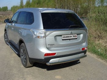 Защита задняя (центральная нержавейка 60,3 мм) ТСС Тюнинг Mitsubishi Outlander  GF (2014-2016) 1-ый рестайлинг